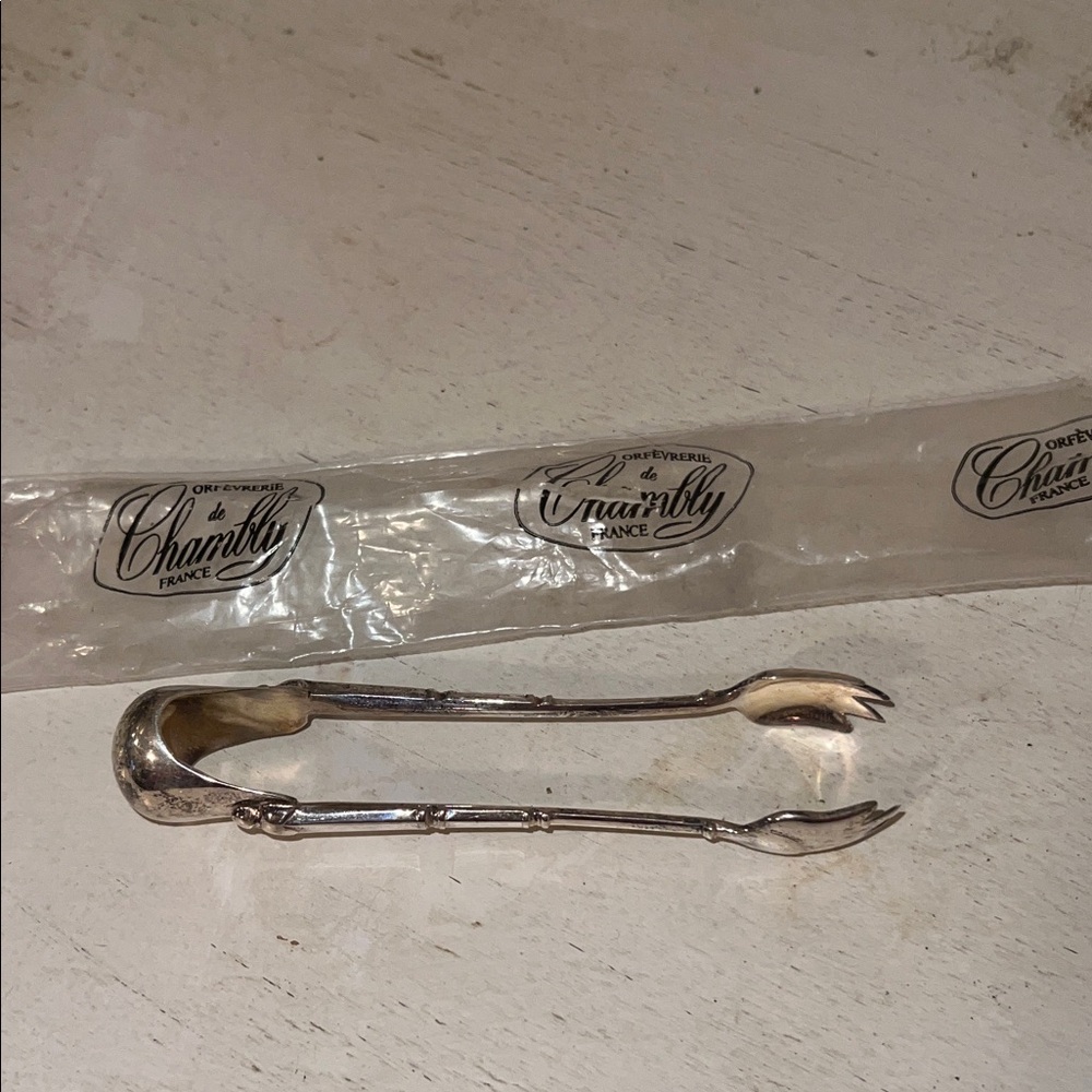 Chambly France Silver Sugar Tongs